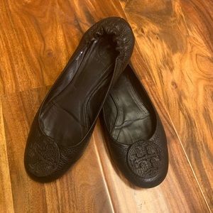 Pre-loved ❤️ Tory Burch Black Leather Flats - Size 7